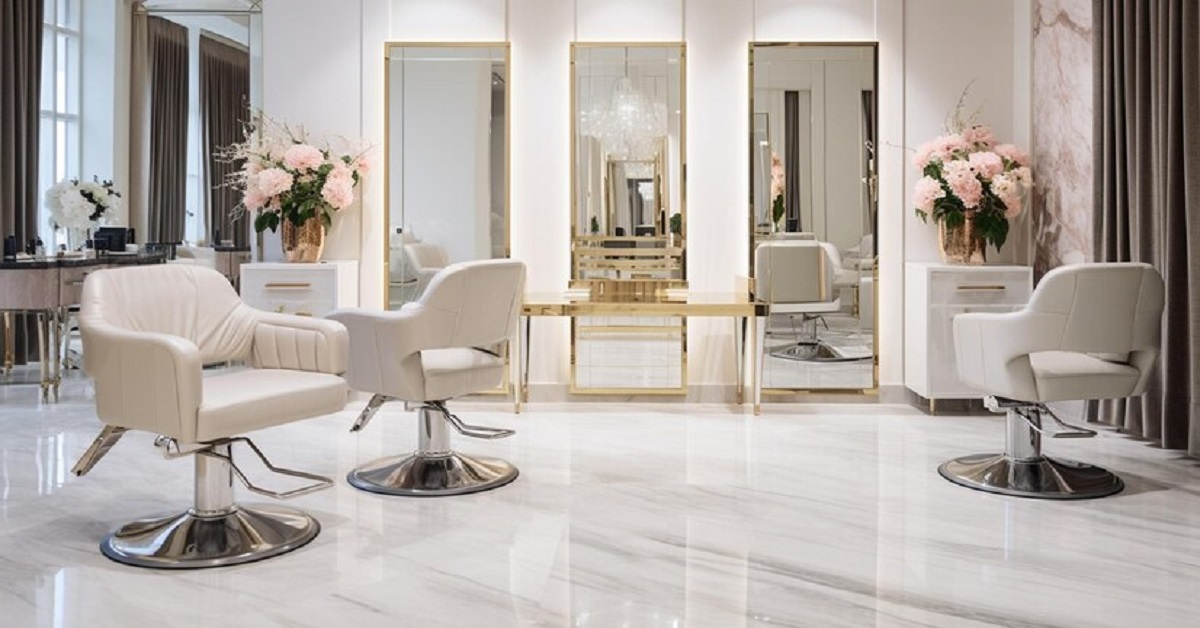 A modern hair salon in Greenville, SC, featuring stylish decor and professional hairstylists at work.